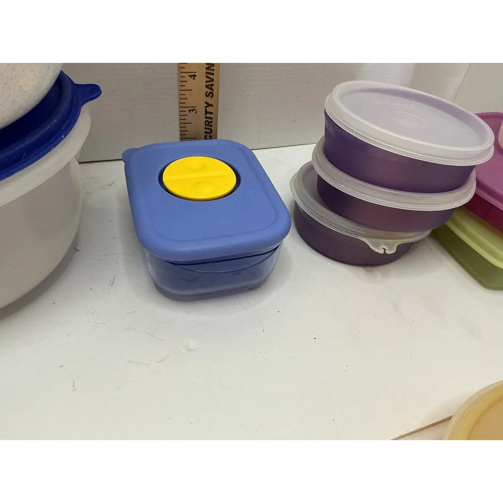 Tupperware Vintage Mixed Lot Food Storage Containers Bowls Lids Multi Color Set
